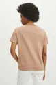 T-shirt bawełniany damski kolor beżowy 100 % Bawełna