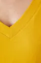 T-shirt bawełniany damski kolor żółty Damski