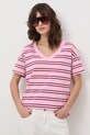 T-shirt damski bawełniany RS24-TSD074 różowy RS24
