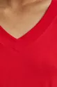 T-shirt bawełniany damski kolor czerwony Damski