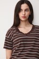 T-shirt damski bawełniany brązowy RS24-TSD074