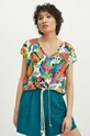 T-shirt bawełniany damski wzorzysty kolor multicolor multicolor RS24.TSD075