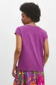 Bavlnené tričko dámsky fialová farba 95 % Bavlna, 5 % Elastan