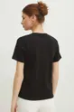 T-shirt bawełniany damski interlock kolor czarny 100 % Bawełna