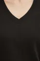T-shirt bawełniany damski interlock kolor czarny Damski