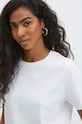 T-shirt bawełniany damski interlock kolor biały biały RS24.TSD083
