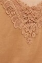 T-shirt bawełniany damski z ozdobną aplikacją kolor beżowy RS24.TSD091 beżowy