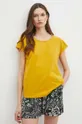 Bavlněné tričko žlutá barva 100 % Bavlna