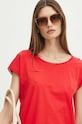 T-shirt bawełniany damski z ozdobną aplikacją kolor czerwony czerwony RS24.TSD091