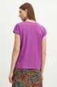 T-shirt bawełniany damski z ozdobnymi wstawkami kolor fioletowy 100 % Bawełna