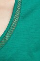 T-shirt bawełniany damski z ozdobnymi wstawkami kolor zielony RS24.TSD093 zielony