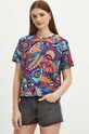 T-shirt bawełniany damski wzorzysty kolor multicolor bawełna multicolor RS24.TSD095