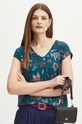 Odzież T-shirt bawełniany damski wzorzysty kolor zielony RS24.TSD096 zielony