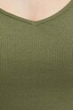 T-shirt bawełniany damski z domieszką elastanu prążkowany kolor zielony RS24.TSD0A1 zielony