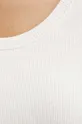 T-shirt damski prążkowany z domieszką elastanu i modalu kolor beżowy Damski