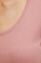 T-shirt damski prążkowany z domieszką elastanu i modalu kolor różowy RS24.TSD0B3 różowy