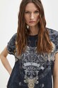 T-shirt bawełniany damski z kolekcji Zodiak - Baran kolor szary RS24.TSD150 szary RS24