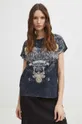 T-shirt bawełniany damski z kolekcji Zodiak - Baran kolor szary Damski