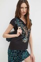 T-shirt bawełniany damski z kolekcji Zodiak - Rak kolor czarny RS24.TSD153 czarny RS24