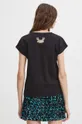 czarny T-shirt bawełniany damski z kolekcji Zodiak - Rak kolor czarny
