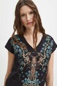 T-shirt bawełniany damski z kolekcji Zodiak - Rak kolor czarny RS24.TSD153