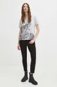 Bavlnené tričko dámske z kolekcie Zverokruh - Vodnár šedá farba <p>100 % Bavlna</p>
