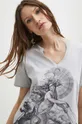 Bavlněné tričko dámské z kolekce Zvěrokruh - Vodnář šedá barva Dámský