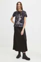 T-shirt bawełniany damski z kolekcji Zodiak - Waga kolor czarny 100 % Bawełna