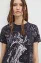 T-shirt bawełniany damski z kolekcji Zodiak - Waga kolor czarny Damski