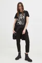 T-shirt bawełniany damski z domieszką elastanu z kolekcji Zodiak - Strzelec kolor czarny 95 % Bawełna, 5 % Elastan