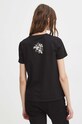 T-shirt bawełniany damski z domieszką elastanu z kolekcji Zodiak - Strzelec kolor czarny czarny RS24.TSD159