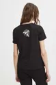 czarny T-shirt bawełniany damski z domieszką elastanu z kolekcji Zodiak - Strzelec kolor czarny