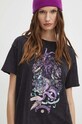 T-shirt bawełniany damski z kolekcji Zodiak - Koziorożec kolor szary RS24.TSD160 szary