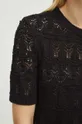T-shirt damski ażurowy kolor czarny Damski