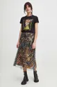 T-shirt bawełniany damski z domieszką elastanu z kolekcji Eviva L'arte kolor czarny 95 % Bawełna, 5 % Elastan