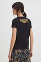 Bavlnené tričko dámske s elastanom z kolekcie Eviva L'arte čierna farba čierna RS24.TSD255