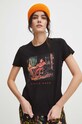 T-shirt bawełniany damski z domieszką elastanu z kolekcji Eviva L'arte kolor czarny RS24.TSD256 czarny RS24