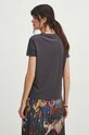T-shirt bawełniany damski z domieszką elastanu z kolekcji Eviva L'arte kolor szary szary RS24.TSD256