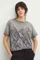 T-shirt bawełniany damski z kolekcji Eviva L'arte kolor szary szary
