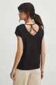 čierna Bavlnené tričko dámske z kolekcie Eviva L'arte čierna farba