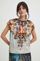 T-shirt bawełniany damski z kolekcji Eviva L'arte kolor multicolor RS24.TSD259 multicolor RS24