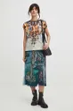 T-shirt bawełniany damski z kolekcji Eviva L'arte kolor multicolor 100 % Bawełna