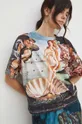 T-shirt bawełniany damski z kolekcji Eviva L'arte kolor multicolor Damski