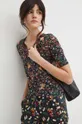 T-shirt bawełniany damski z domieszką elastanu z kolekcji Eviva L'arte kolor multicolor Damski