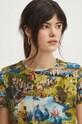 Odzież T-shirt bawełniany damski z domieszką elastanu z kolekcji Eviva L'arte kolor multicolor RS24.TSD267 multicolor
