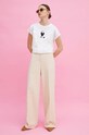 T-shirt bawełniany damski by Magda Danaj - Porysunki kolor biały RS24.TSD271 biały RS24
