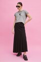 T-shirt bawełniany damski by Magda Danaj - Porysunki kolor szary RS24.TSD271 szary RS24