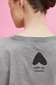T-shirt bawełniany damski by Magda Danaj - Porysunki kolor szary