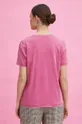 T-shirt bawełniany damski by Magda Danaj - Porysunki kolor fioletowy 100 % Bawełna