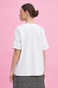 Odzież T-shirt bawełniany damski z domieszką elastanu by Magda Danaj - Porysunki kolor biały RS24.TSD275 biały